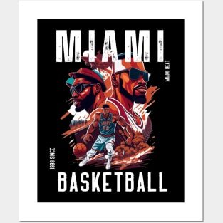 Miami heat basketball  vector graphic design Posters and Art